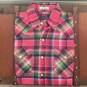 $225 Polo Ralph Lauren madras western shirt